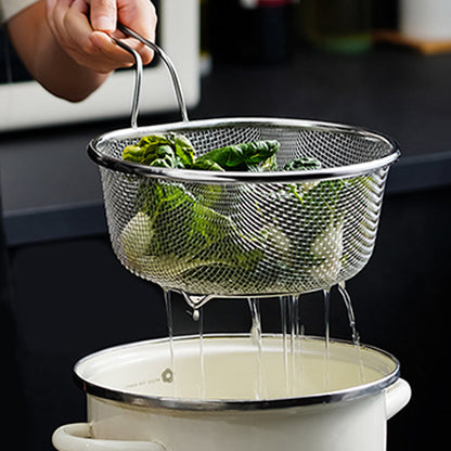 🥄🔥 REA! Rostfritt 304 stålsikt med ergonomiskt handtag – Fin & grovmaskig, värmetålig & upphängbar för alla köksuppgifter!