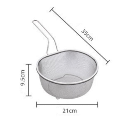 🥄🔥 REA! Rostfritt 304 stålsikt med ergonomiskt handtag – Fin & grovmaskig, värmetålig & upphängbar för alla köksuppgifter!