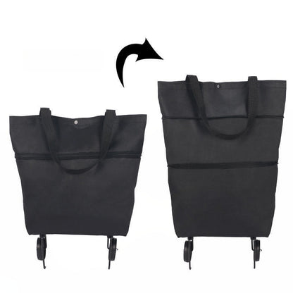 🛒 50% RABATT NU! 2‑i‑1 hopfällbar shoppingvagn – stor kapacitet, slitstarkt Oxford‑tyg & tysta hjul – perfekt för matbutik, marknad, camping och resor 🧳✨