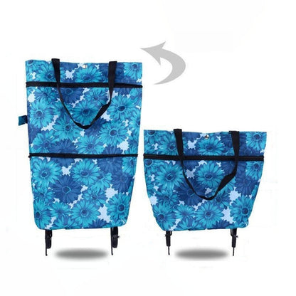 🛒 50% RABATT NU! 2‑i‑1 hopfällbar shoppingvagn – stor kapacitet, slitstarkt Oxford‑tyg & tysta hjul – perfekt för matbutik, marknad, camping och resor 🧳✨