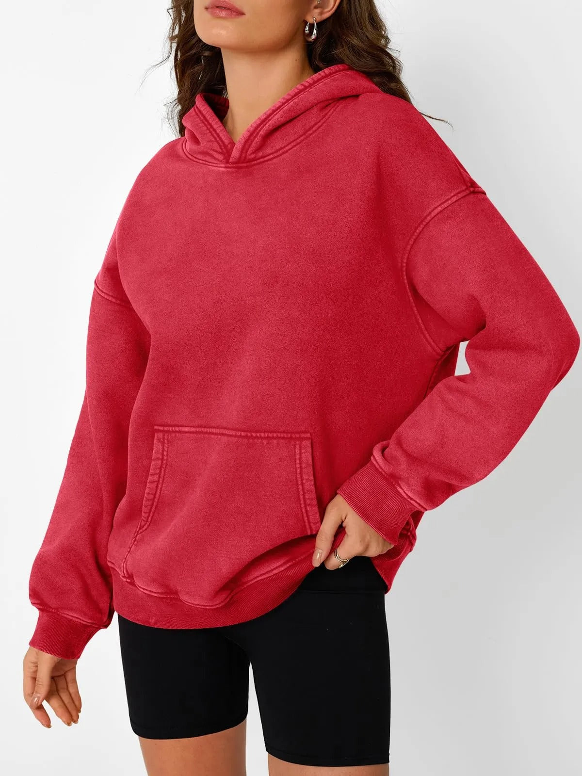 Trendig Oversized Damhoodie med Långärmar
