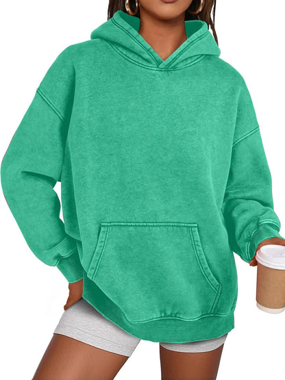 Trendig Oversized Damhoodie med Långärmar