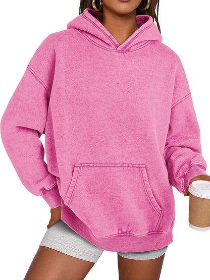 Trendig Oversized Damhoodie med Långärmar