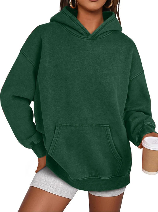 Trendig Oversized Damhoodie med Långärmar