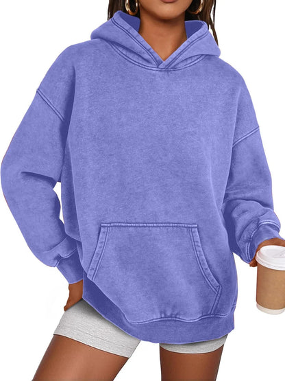 Trendig Oversized Damhoodie med Långärmar