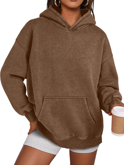 Trendig Oversized Damhoodie med Långärmar