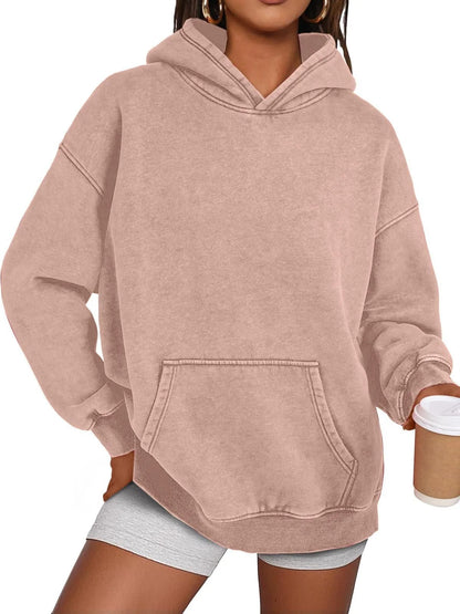 Trendig Oversized Damhoodie med Långärmar