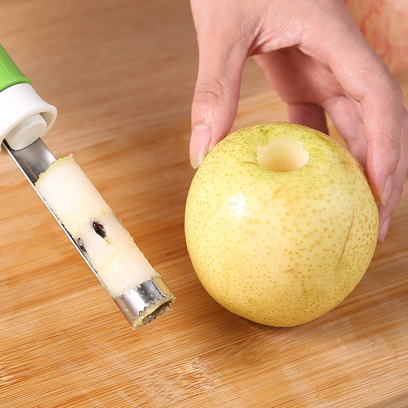 🍎🔥 KÖP 1, FÅ 1 GRATIS! Rostfritt 2-i-1 fruktkärnare & skalare – Skär, urkärna & servera som en proffskock! ✨