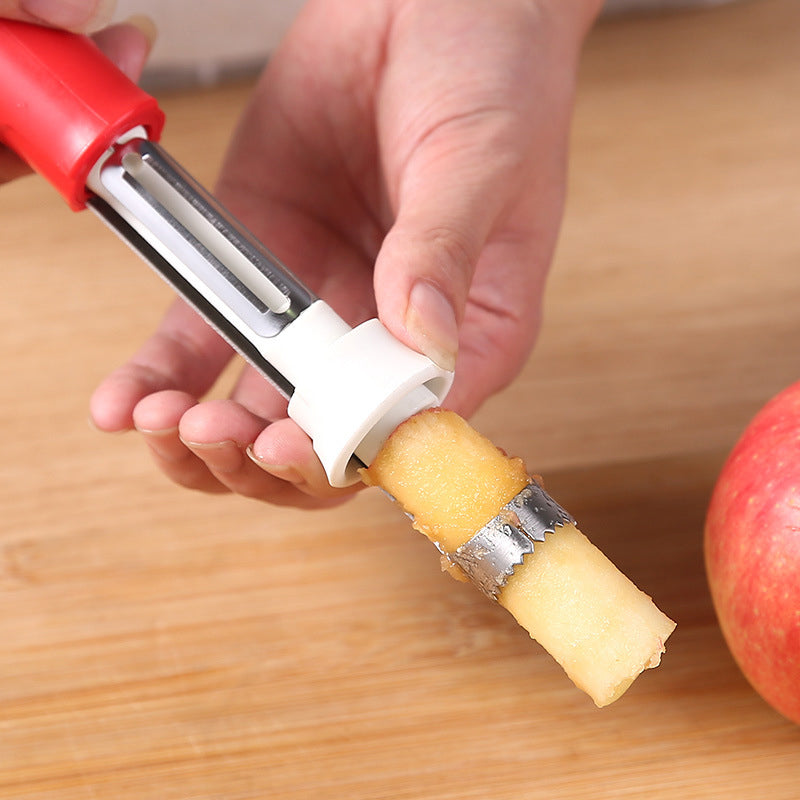 🍎🔥 KÖP 1, FÅ 1 GRATIS! Rostfritt 2-i-1 fruktkärnare & skalare – Skär, urkärna & servera som en proffskock! ✨
