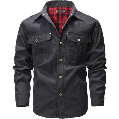 Flanellfodrad Skjortjacka Herr med Westernstil