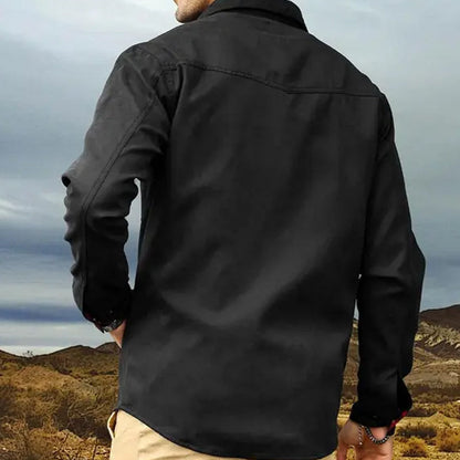 Flanellfodrad Skjortjacka Herr med Westernstil