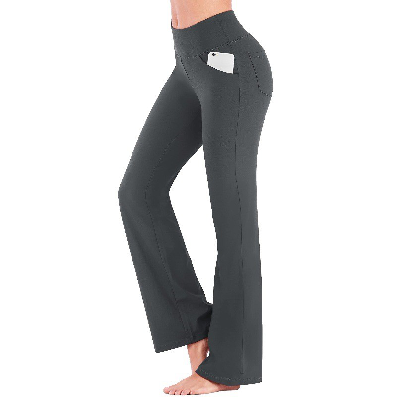 Högmidjade bootcut-byxor för damer med 4-vägs stretch och formande passform