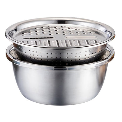 🥣 50% RABATT NU! 🍽️ Multifunktionell Behållare i Rostfritt Stål från Tyskland – 3-delat Set – Perfekt för Siktning, Rivning & Förvaring – Livsmedelsklassat 201 Rostfritt Stål 🍲