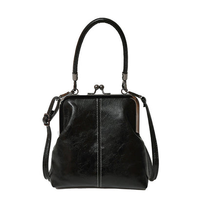 👛 Kiss lock-väska för kvinnor med handtag på toppen – vintage spänne, två bäralternativ & hållbart PU-läder – perfekt för vardag och fest ✨