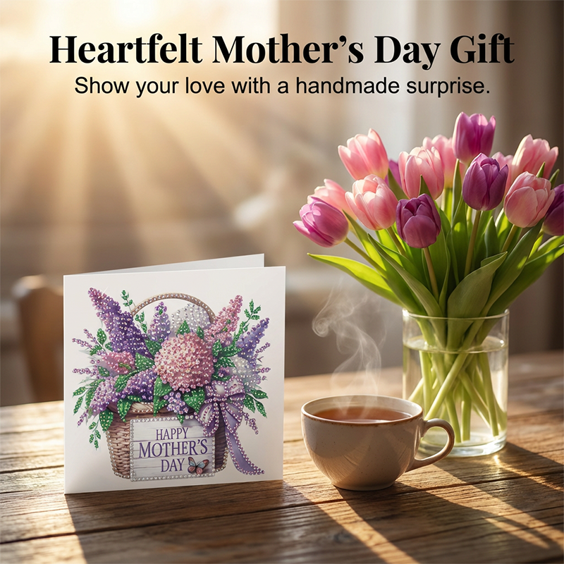 6PCS Mother's Day Diamond Art Painting Greeting Card