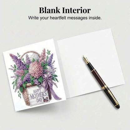 6PCS Mother's Day Diamond Art Painting Greeting Card
