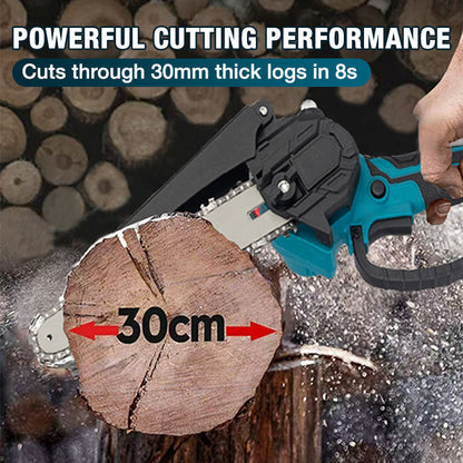 🔧 50 % RABATT NU! 6-tums sladdlös minikedjesåg med 2 batterier – kraftfull, lätt och ergonomisk – perfekt för beskärning, grenar och mindre träarbeten 🌲⚡