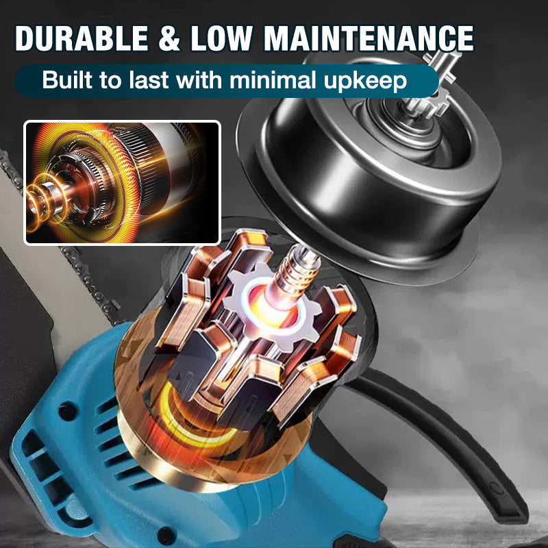 🔧 50 % RABATT NU! 6-tums sladdlös minikedjesåg med 2 batterier – kraftfull, lätt och ergonomisk – perfekt för beskärning, grenar och mindre träarbeten 🌲⚡