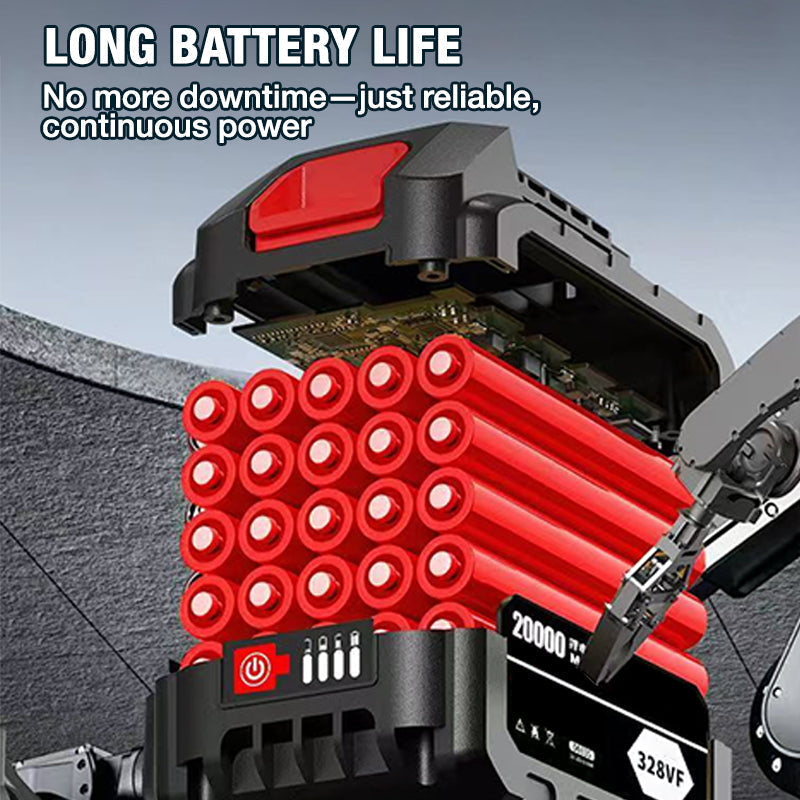 🔧 50 % RABATT NU! 6-tums sladdlös minikedjesåg med 2 batterier – kraftfull, lätt och ergonomisk – perfekt för beskärning, grenar och mindre träarbeten 🌲⚡