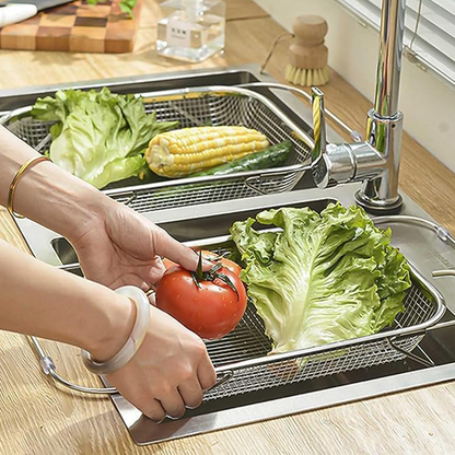 📢📢50% RABATT NU!! ⏰Teleskopisk avrinningskorg i rostfritt stål, flexibel🥒