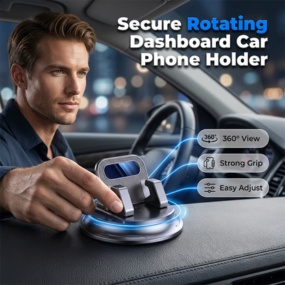 🚗Rotating Dashboard Car Phone Holder – 360° Adjustable & Anti-Slip – Hands-Free Phone Mount 🛡️