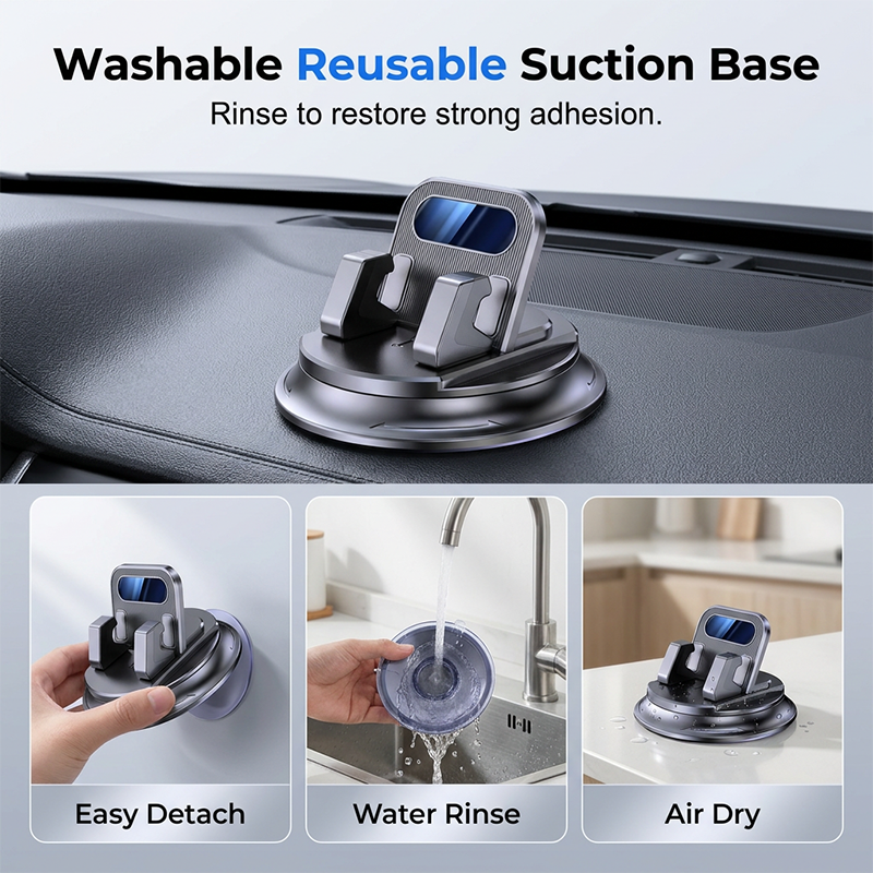 🚗Rotating Dashboard Car Phone Holder – 360° Adjustable & Anti-Slip – Hands-Free Phone Mount 🛡️