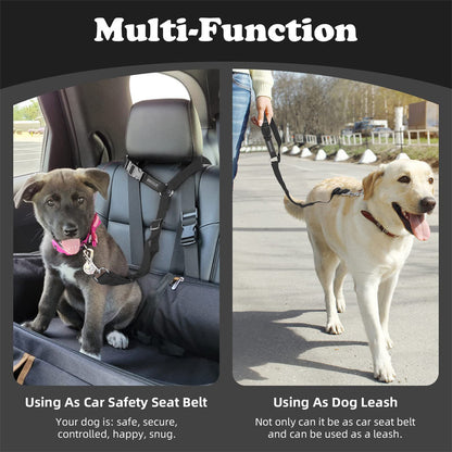 🛒 50 % RABATT NU! 🐶 2‑i‑1 bilbälte och promenadkoppel för hund – fästs enkelt i hundens sele 🚗🌿