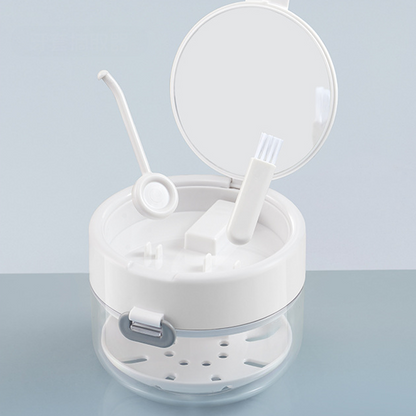 🧼🦷 Litet förvaringsetui för tandställning – med ventilation & lock – perfekt för resan 🎒
