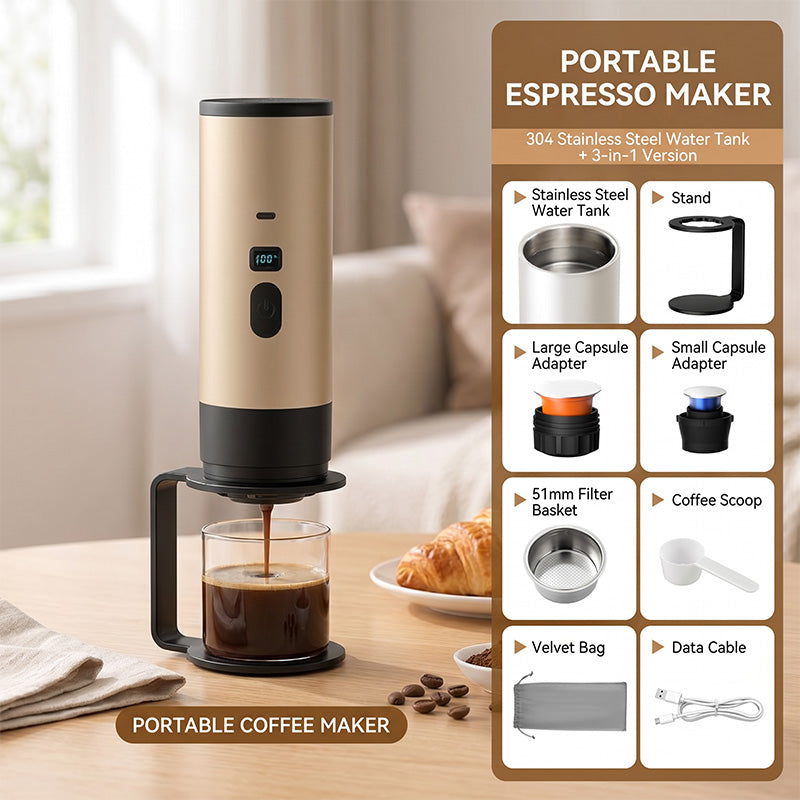 ☕ 50 % RABATT NU! ✈️ Portabel espressomaskin – färsk espresso var du än är, med USB-C laddning & kompakt design ✨