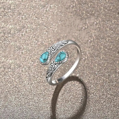 💍 50% RABATT! ⏳ Vintage justerbar öppen ring – Droppformad glödande zirkon – Elegant & tidlös – perfekt för vardag eller fest 💧✨