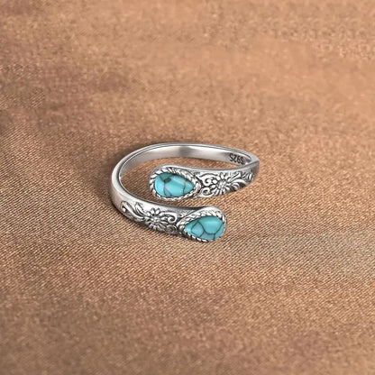 💍 50% RABATT! ⏳ Vintage justerbar öppen ring – Droppformad glödande zirkon – Elegant & tidlös – perfekt för vardag eller fest 💧✨