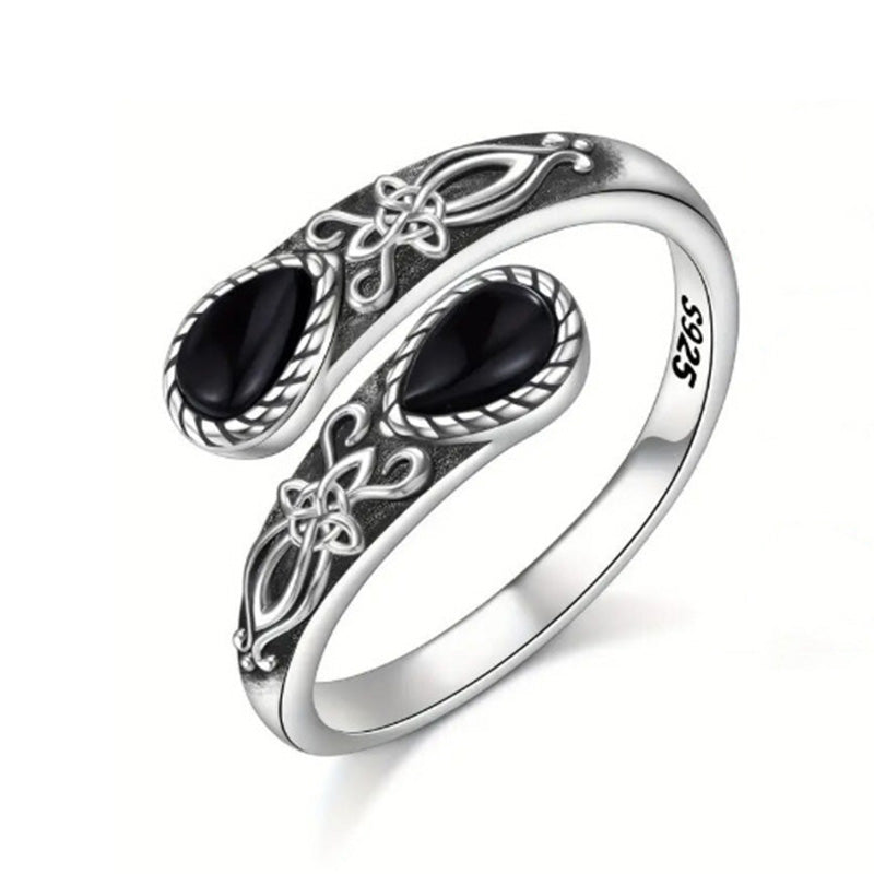 💍 50% RABATT! ⏳ Vintage justerbar öppen ring – Droppformad glödande zirkon – Elegant & tidlös – perfekt för vardag eller fest 💧✨