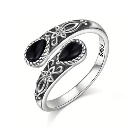 💍 50% RABATT! ⏳ Vintage justerbar öppen ring – Droppformad glödande zirkon – Elegant & tidlös – perfekt för vardag eller fest 💧✨