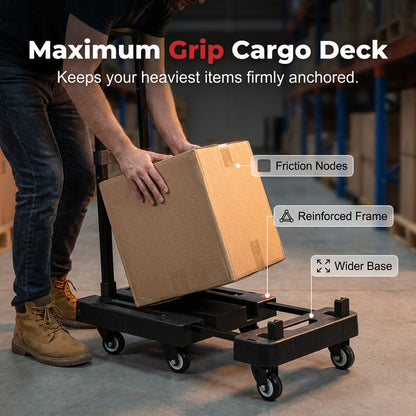 🛒 50% RABATT NU! 💪 Hopfällbar Tystgående Säckkärra – 150 kg Bärkraft & Teleskophandtag – Perfekt för Flytt, Shopping & Förvaring 🏠