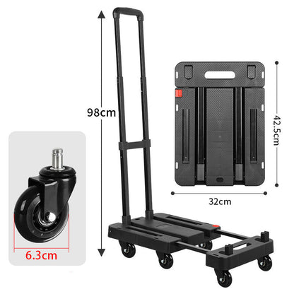 🛒 50% RABATT NU! 💪 Hopfällbar Tystgående Säckkärra – 150 kg Bärkraft & Teleskophandtag – Perfekt för Flytt, Shopping & Förvaring 🏠