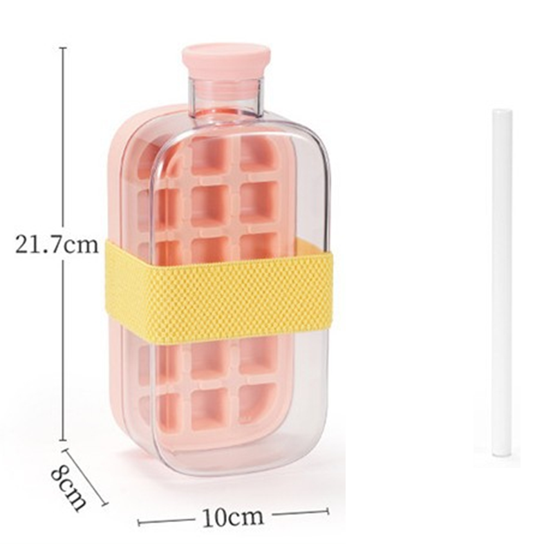 🧊🍶🧊 Upptäck ett nytt sätt att njuta av sommardrycker – tryck bara, så faller isbitarna ut automatiskt! ❄ 2‑in‑1 Ice Maker Bottle – chilled water, no messy trays