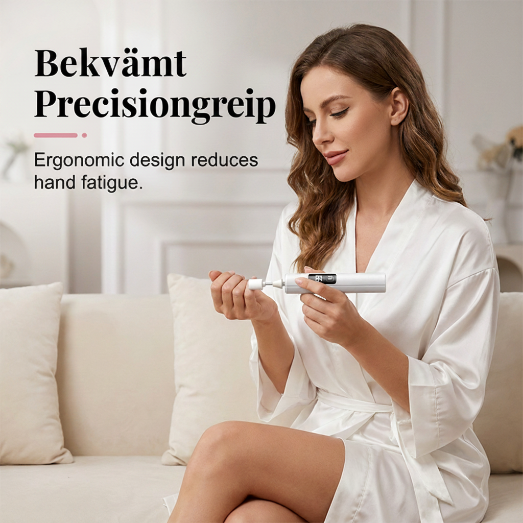 ✨ Professionell elektrisk nagelfil med 99 hastighetsnivåer och 4 sliphuvuden – för exakt nagelvård hemma 💅