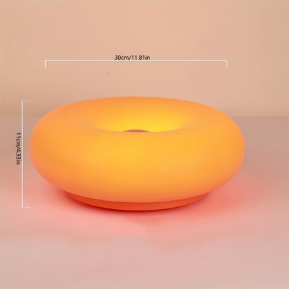 🍩 ✨Donutformad LED-bordslampa med touch – steglös dimning, 3 ljuslägen & USB-laddning