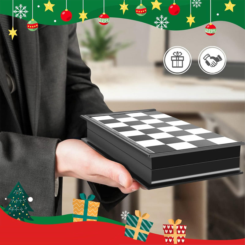 ♟️Magnetiskt schackspel med hopfällbart bräde✨