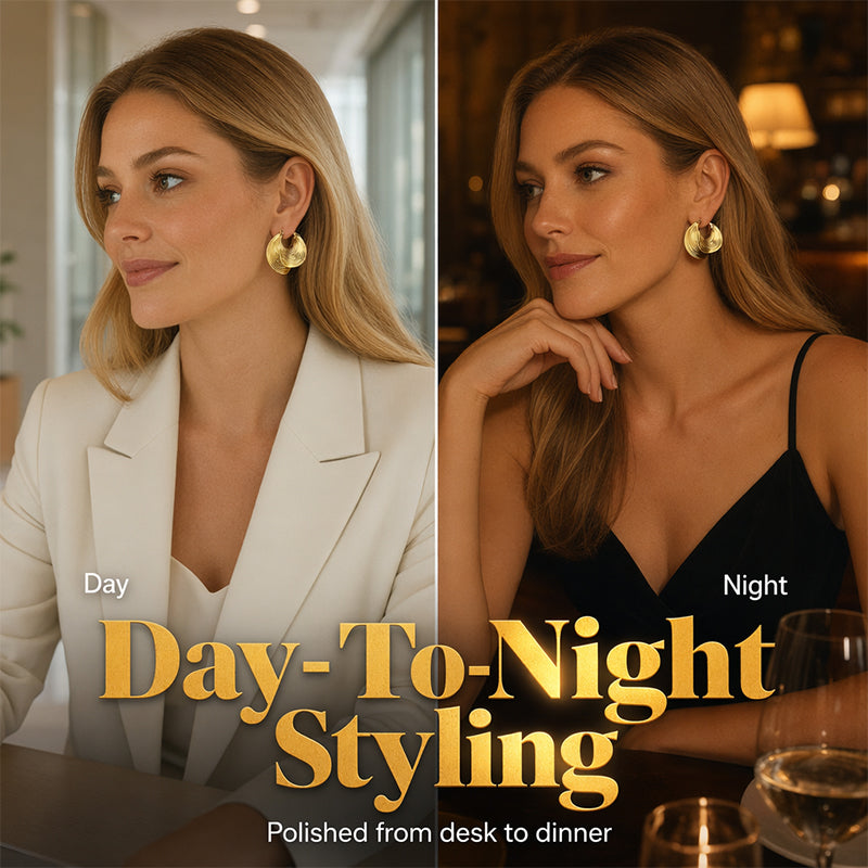 ✨ Texturerade creoler i guld – eleganta statement-örhängen