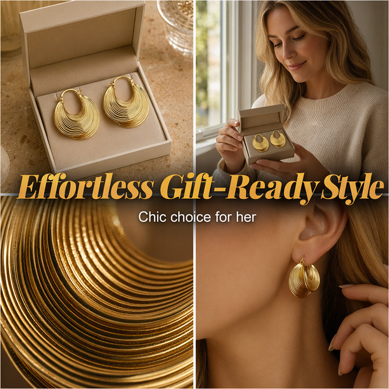 ✨ Texturerade creoler i guld – eleganta statement-örhängen