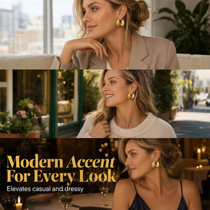 ✨ Texturerade creoler i guld – eleganta statement-örhängen