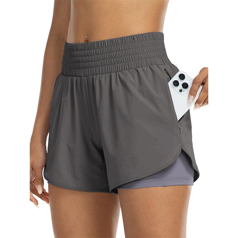 📢📢50% RABATT  NU!! ⏰Dam dubbellagriga yogashorts