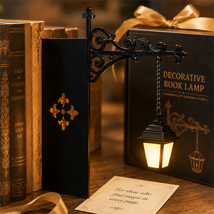 🏆🇸🇪 Populär bland svenska kunder📚 Miniatyrbokstöd i Retro Gatlyktstil – Skapa Magi På Din Bokhylla