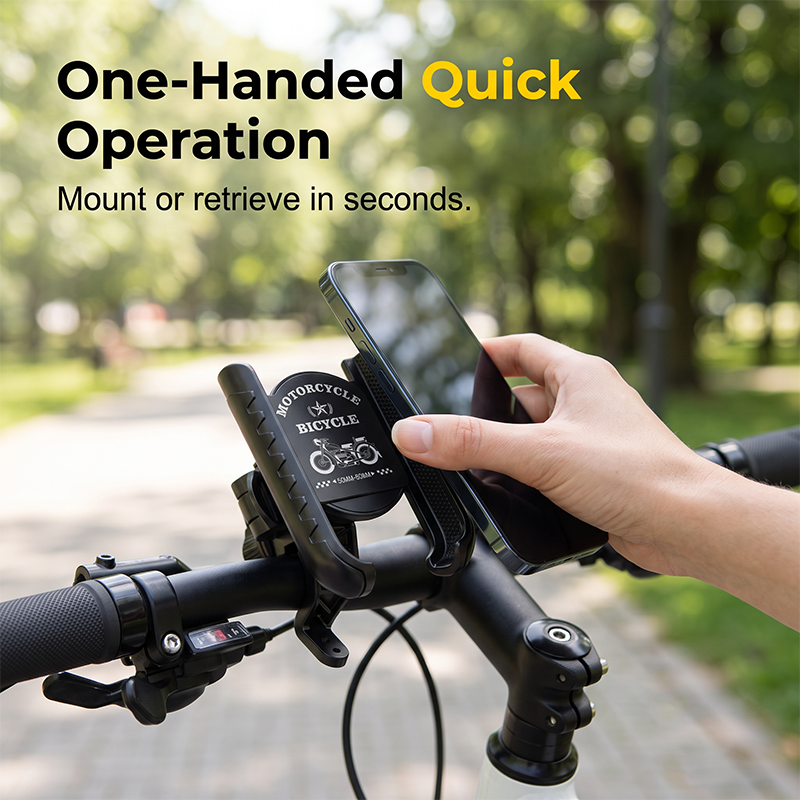 Snabbfäste för cykeltelefon med säkert lås