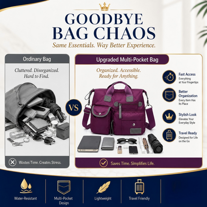 👜Stor vattentät tygväska för kvinnor – rymlig, tre bärsätt & smart fickorganisation – perfekt för jobb, resor & vardag 🧳✨