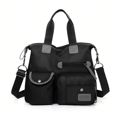 👜Stor vattentät tygväska för kvinnor – rymlig, tre bärsätt & smart fickorganisation – perfekt för jobb, resor & vardag 🧳✨