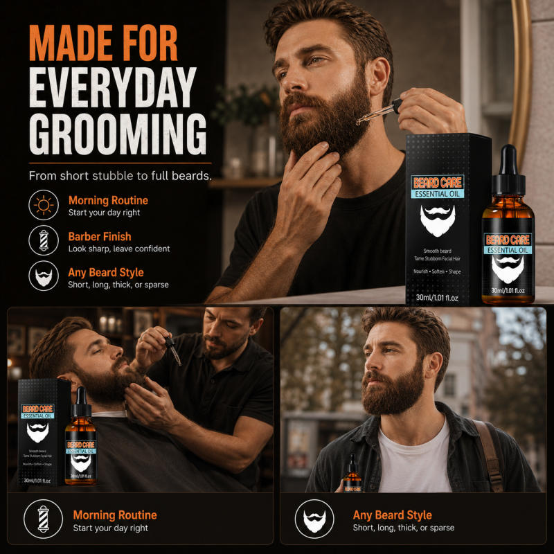 🔥 50 % RABATT NU! 🧔 Skäggolja – återfuktar, mjukar upp & hjälper till att hålla skägget snyggt