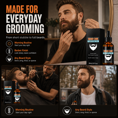 🔥 50 % RABATT NU! 🧔 Skäggolja – återfuktar, mjukar upp & hjälper till att hålla skägget snyggt