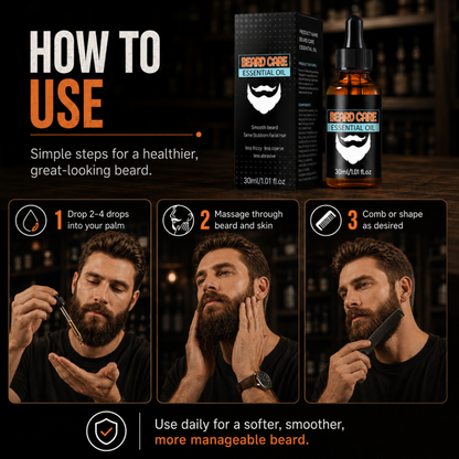 🔥 50 % RABATT NU! 🧔 Skäggolja – återfuktar, mjukar upp & hjälper till att hålla skägget snyggt